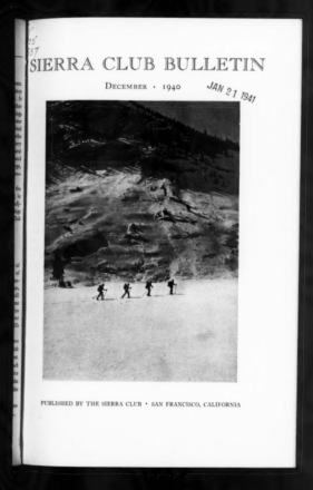 Sierra Club Bulletin 1940 Vol 25 No 6 December cover